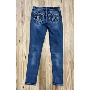 Jean Miss Me Skinny Bleu Moyen Taille Basse - Taille 26, Longueur 30, Neuf Avec étiquettes